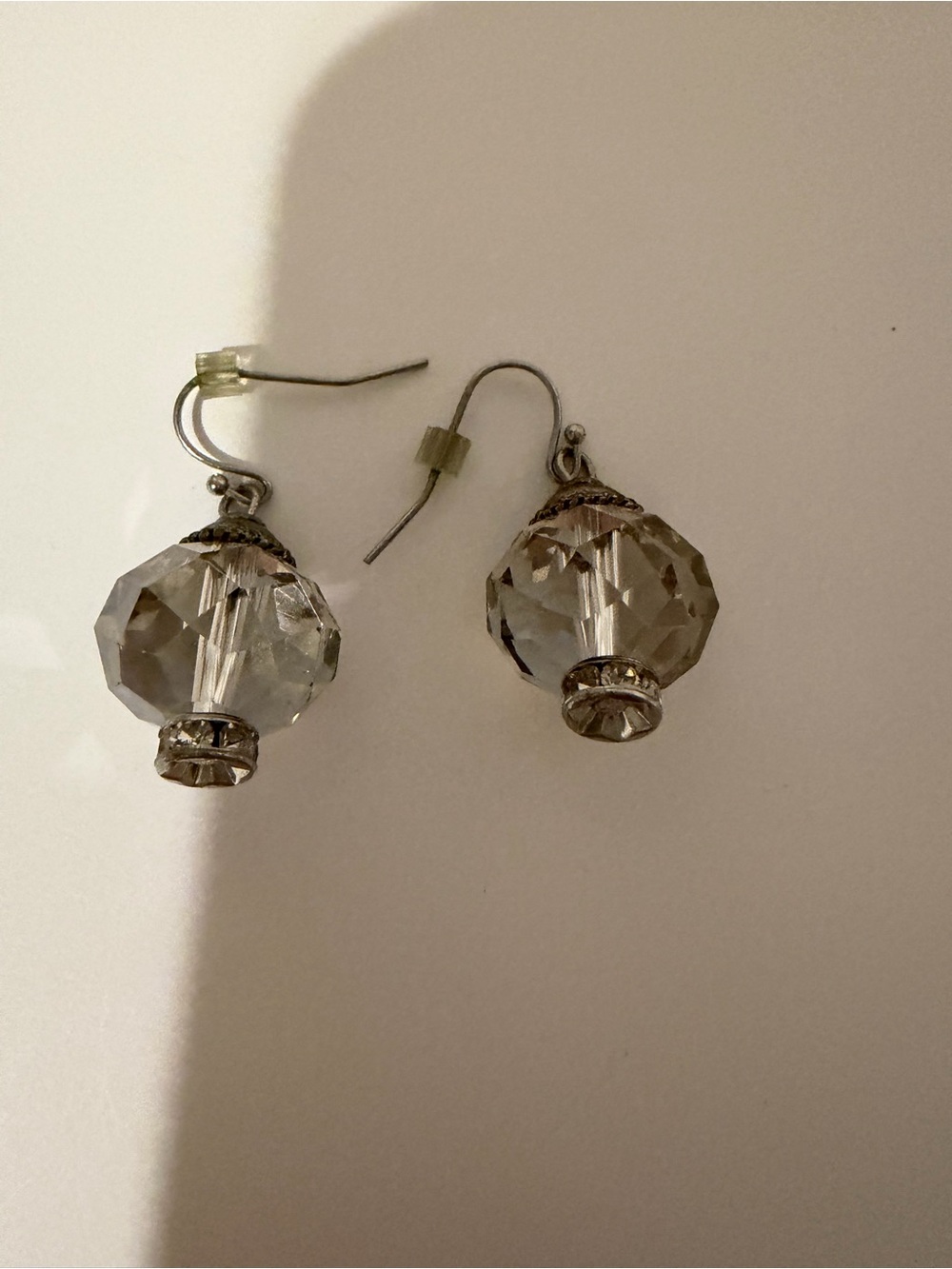 White House Black Market Clear Faceted Drop Earrings